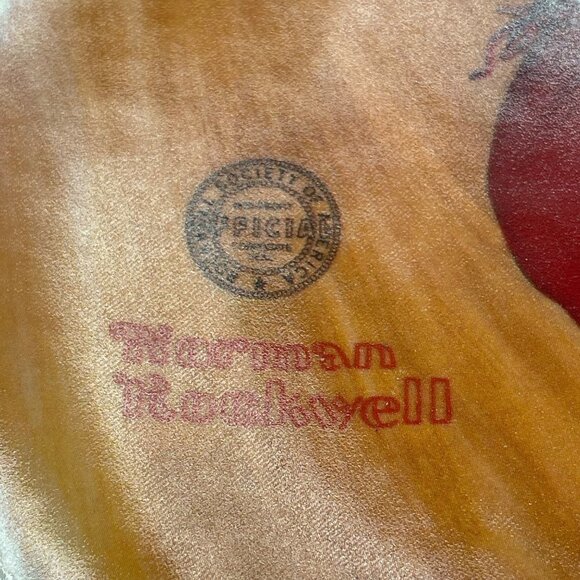 Norman Rockwell Plate Tan Red Christmas Holiday 1960 - Picture 7 of 7